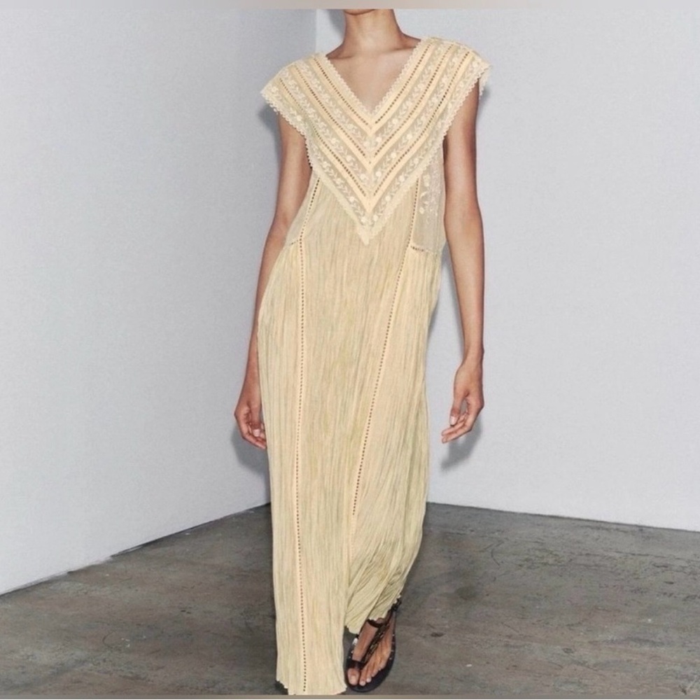 ZARA Butter Yellow Maxi Dress NWT